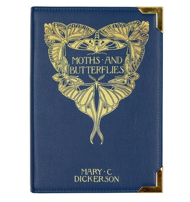 Well Read Book Large Cross Body Shoulder Bag - Mary C Dickerson - Moths and Butterflies