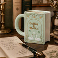 Coffee & Books Book Shaped Ceramic Mug | Green | The Book Club | Something Different