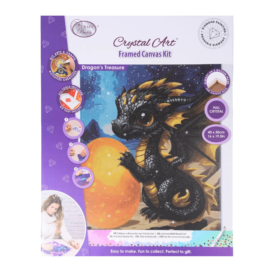 Craft Buddy Dragon's Treasure Crystal Art Canvas Kit 40 x 50cm