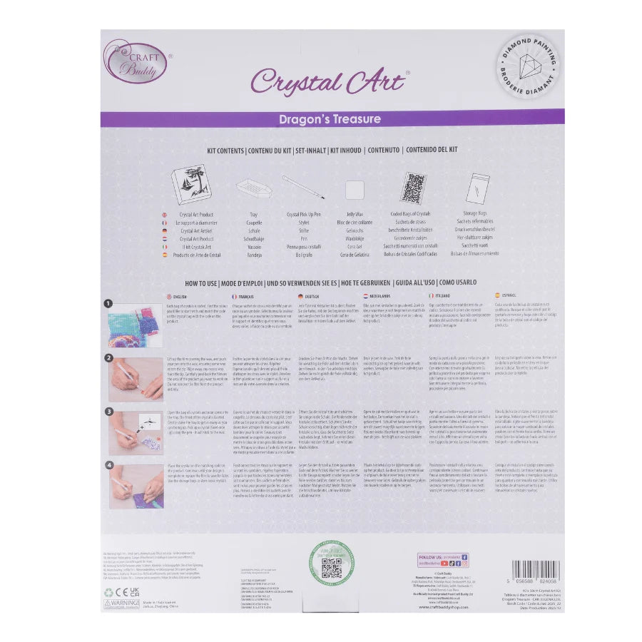 Craft Buddy Dragon's Treasure Crystal Art Canvas Kit 40 x 50cm