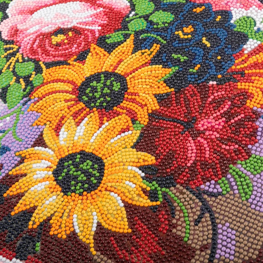 Elegant Blooms Crystal Art Canvas Kit | 40 x 50cm | Craft Buddy