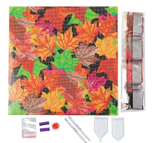 Craft Buddy Crystal Diamond Art Canvas Kit Falling Leaves 30 x 30cm