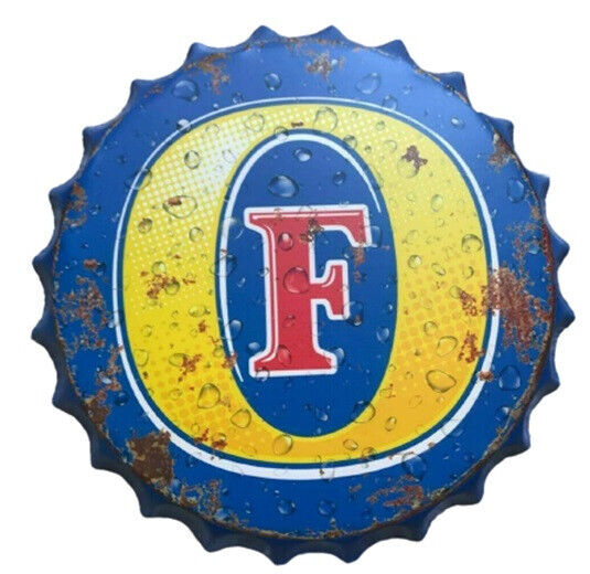 Fosters Vintage Retro Metal Bottle Top Wall Sign