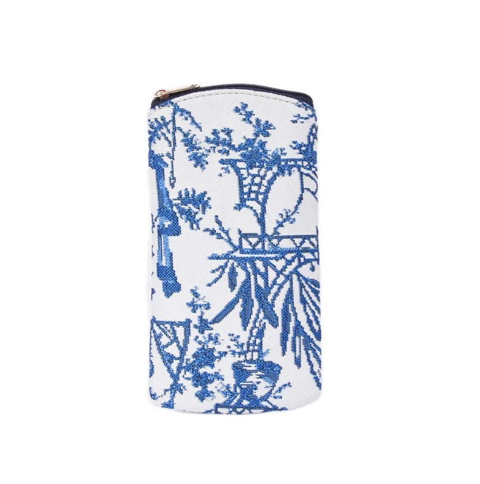 Signare Tapestry Zip Top Soft Glasses Case - Chinoiserie