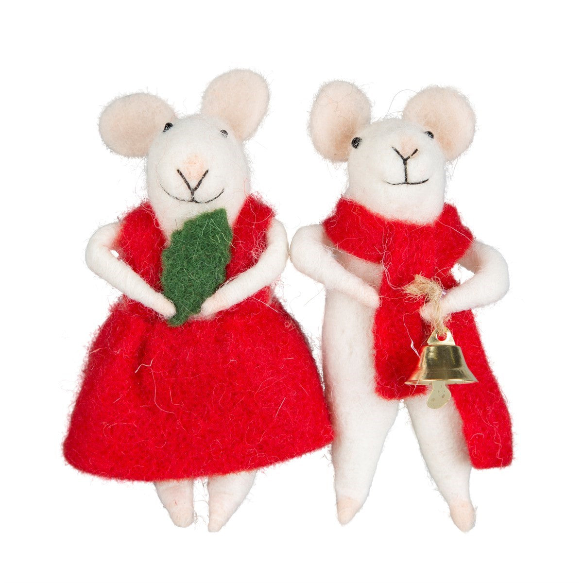 Sass & Belle Felt Hanging Christmas Tree Decoration - Millie & George Mouse