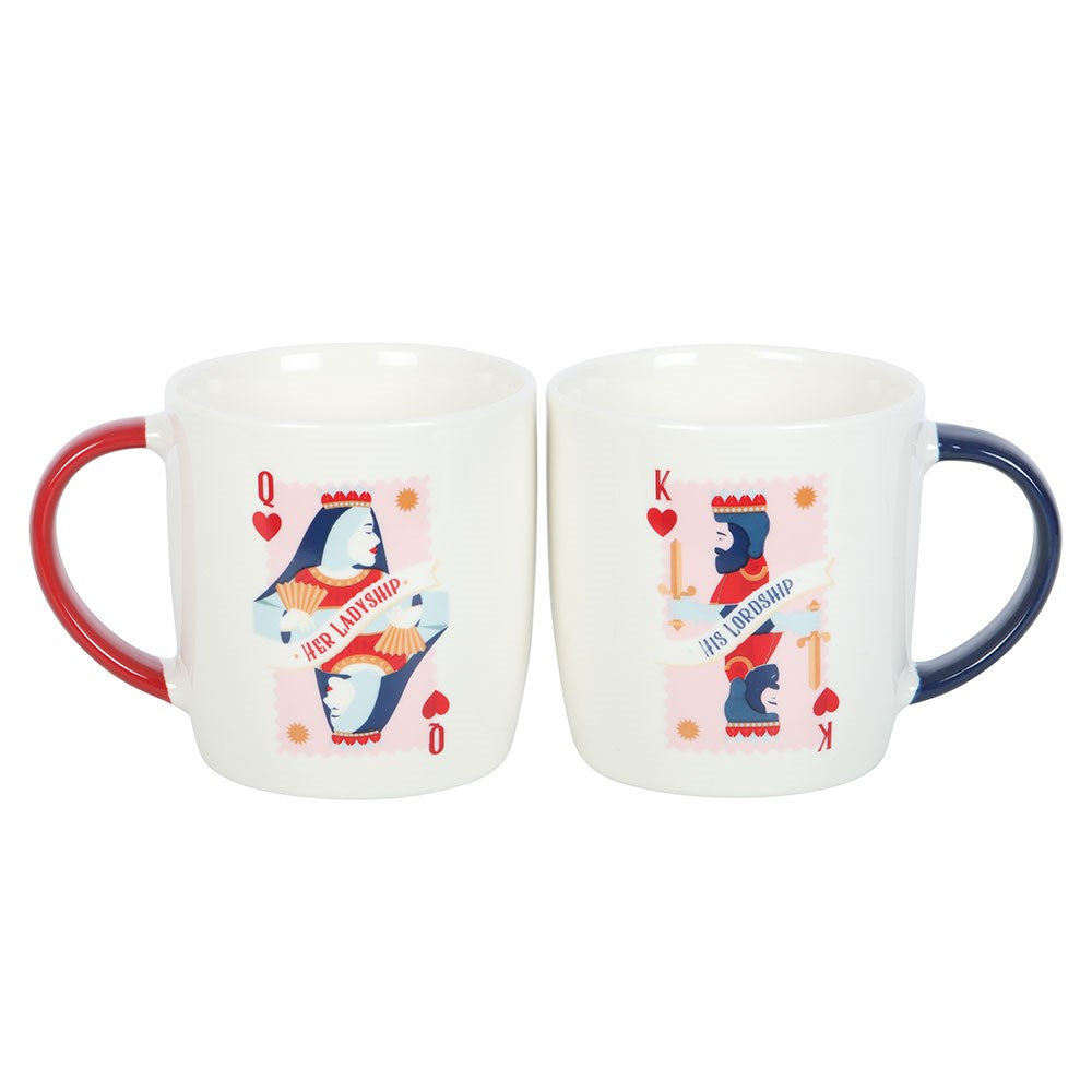 Something Different His Lordship & Her Ladyship King Queen of Hearts Couple Mugs Set of 2