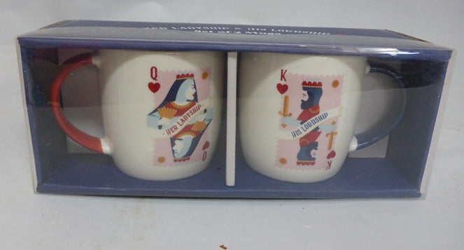 Something Different His Lordship & Her Ladyship King Queen of Hearts Couple Mugs Set of 2
