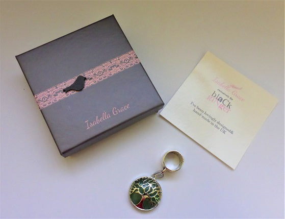 Black Ginger Isabelle Grace Tree of Life Twist Jade Green Scarf Jewellery