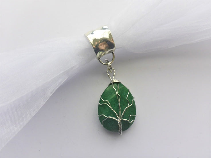 Black Ginger Isabelle Grace Tree of Life Twist Jade Green Scarf Jewellery