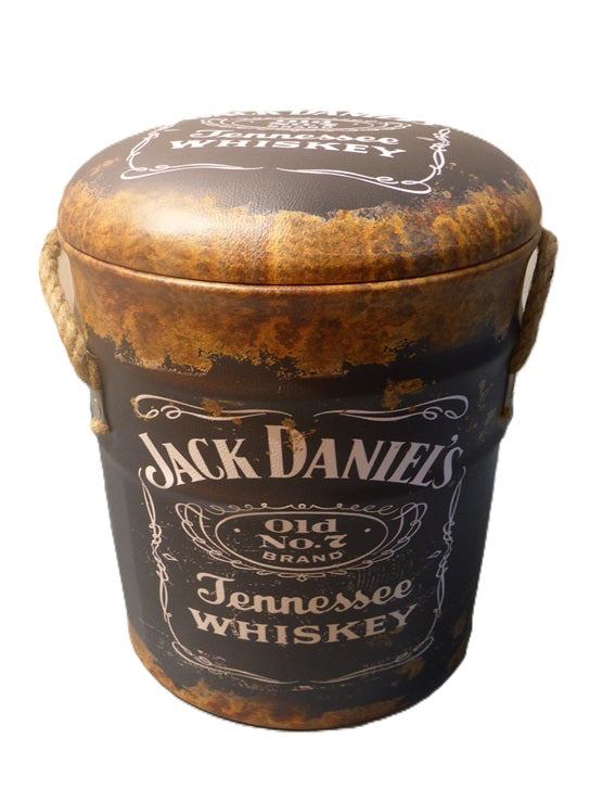 Kozzy Retro Design 2 in 1 Padded Storage Stool - JD Whiskey Rust Effect