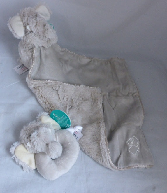 Jomanda Elephant Soother Blanket and Rattle Toy Gift Set