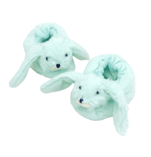 Jomanda Mint Green Bunny Rabbit Plush Baby Slippers - 0-6months
