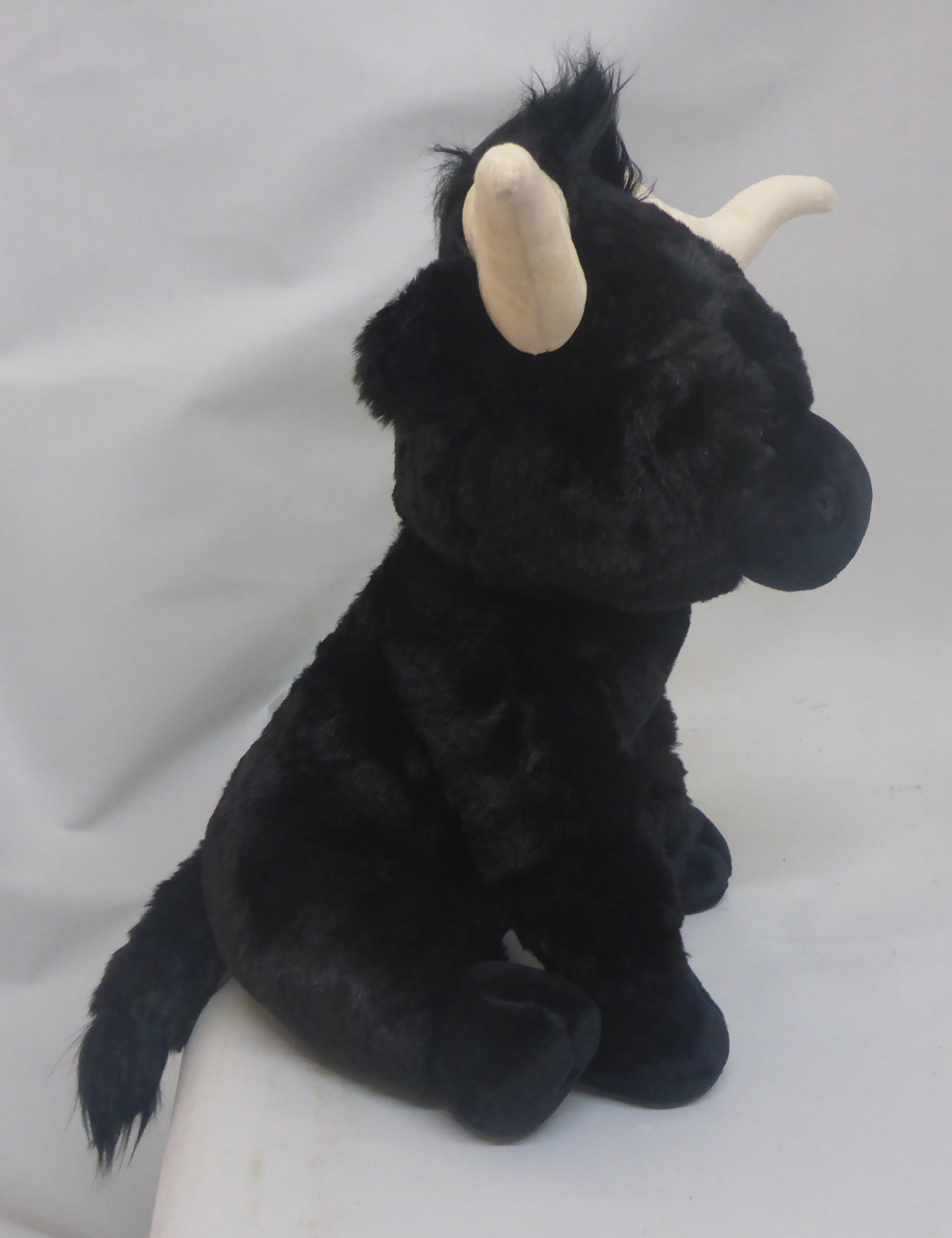 Jomanda Large Soft Plush Texas Longhorn Toy – Black 30cm