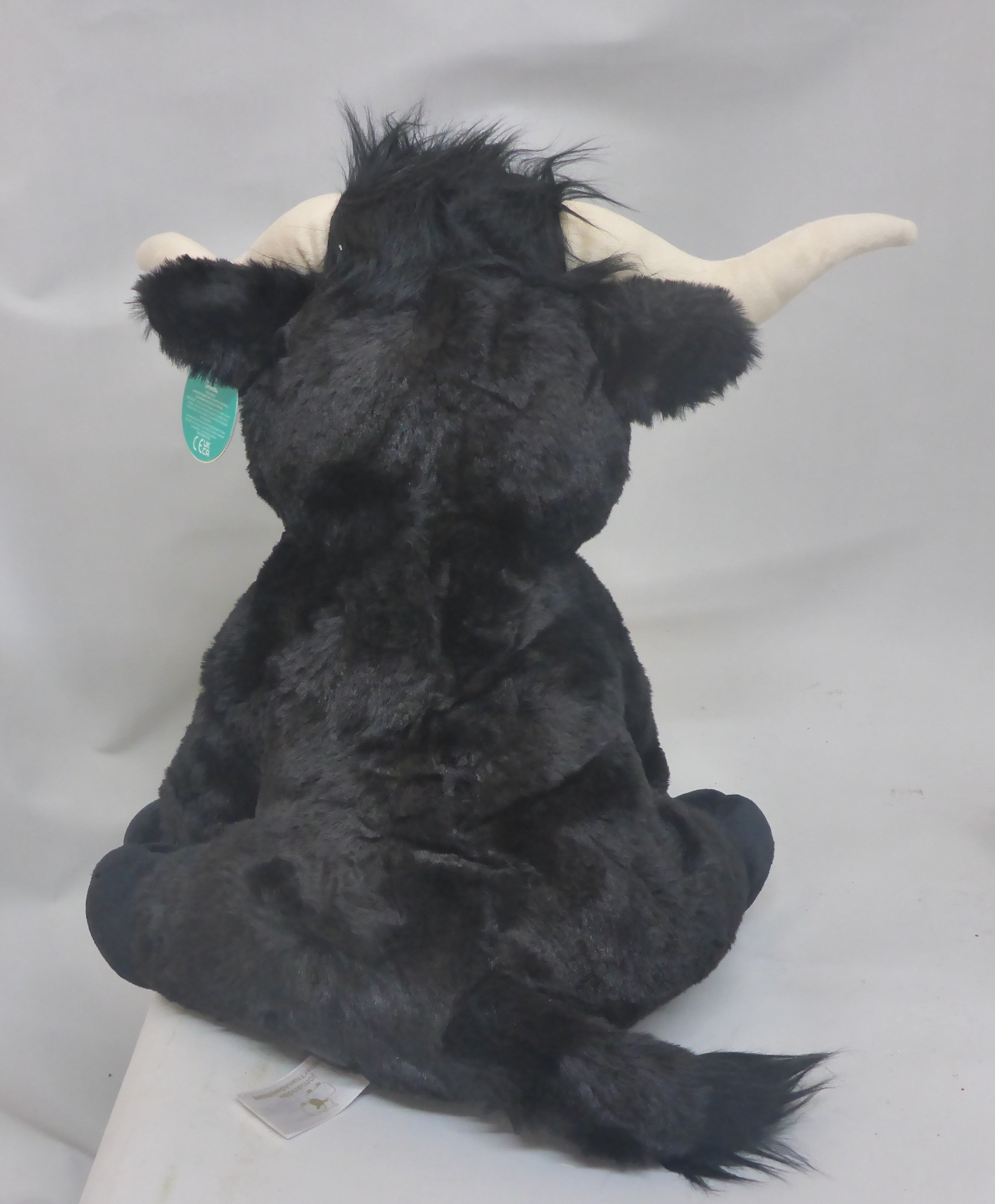 Jomanda Large Soft Plush Texas Longhorn Toy – Black 30cm