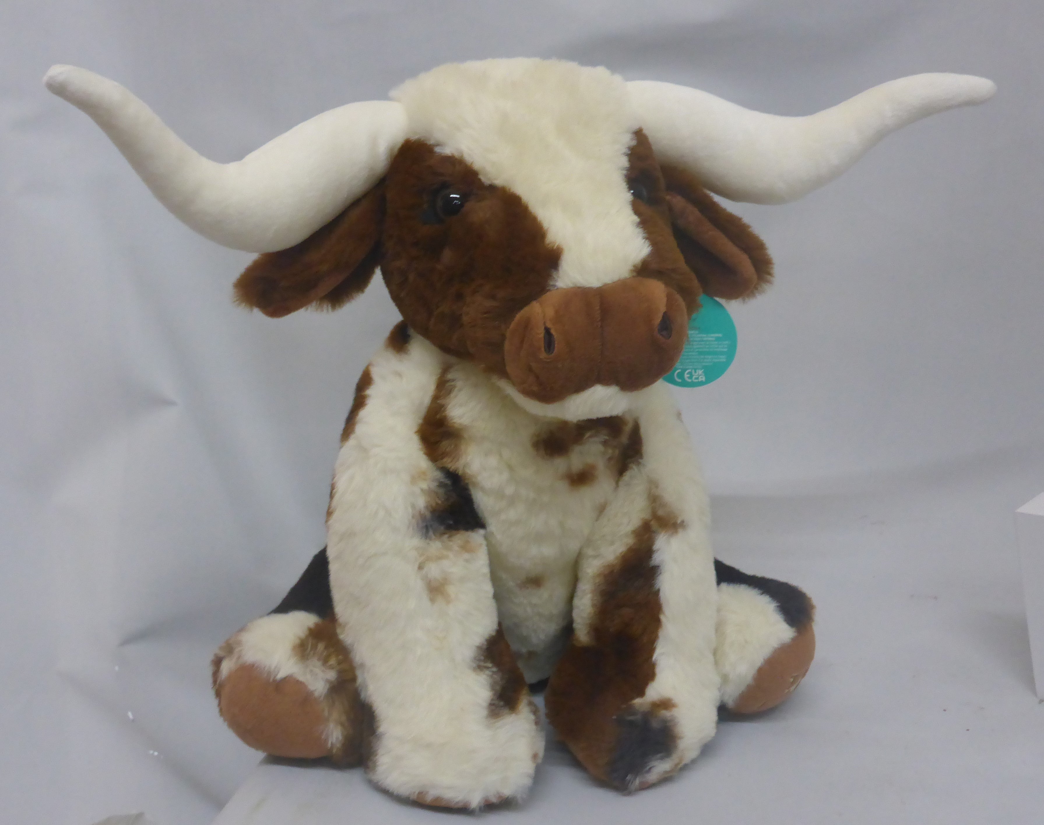 Jomanda Texas Longhorn Brown and Cream Cow Soft Plush Toy 30cm