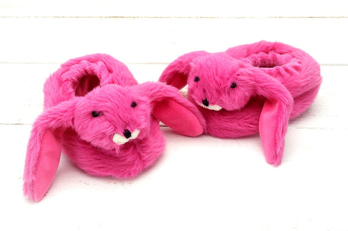 Jomanda Pink Bunny Rabbit Plush Baby Slippers 0-6months