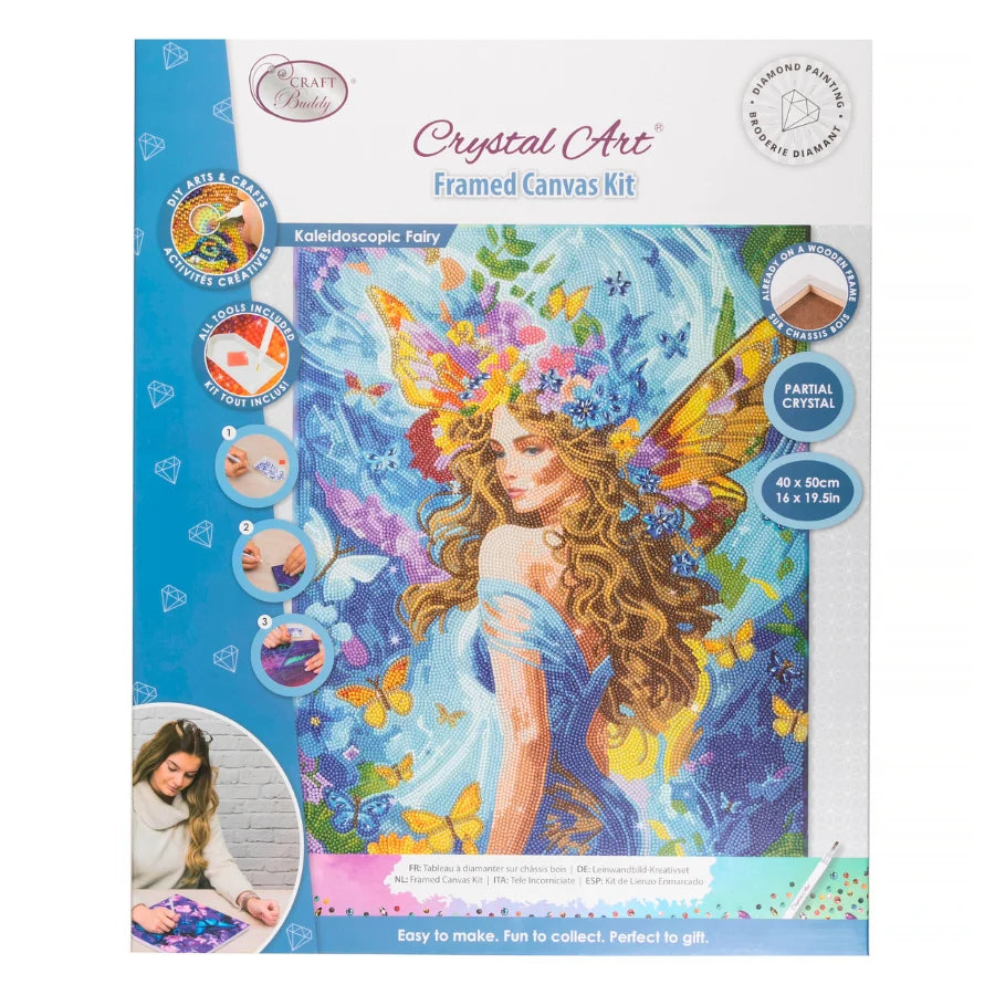 Craft Buddy Kaleidoscopic Fairy Crystal Art Canvas Kit 40 x 50cm