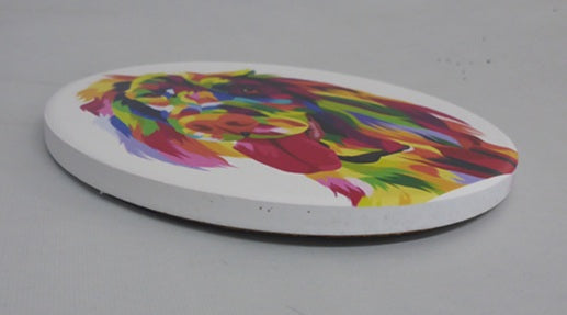 Kozzy Rainbow Animal Ceramic Coasters Set of 4 | Pop Art Spaniel Dog