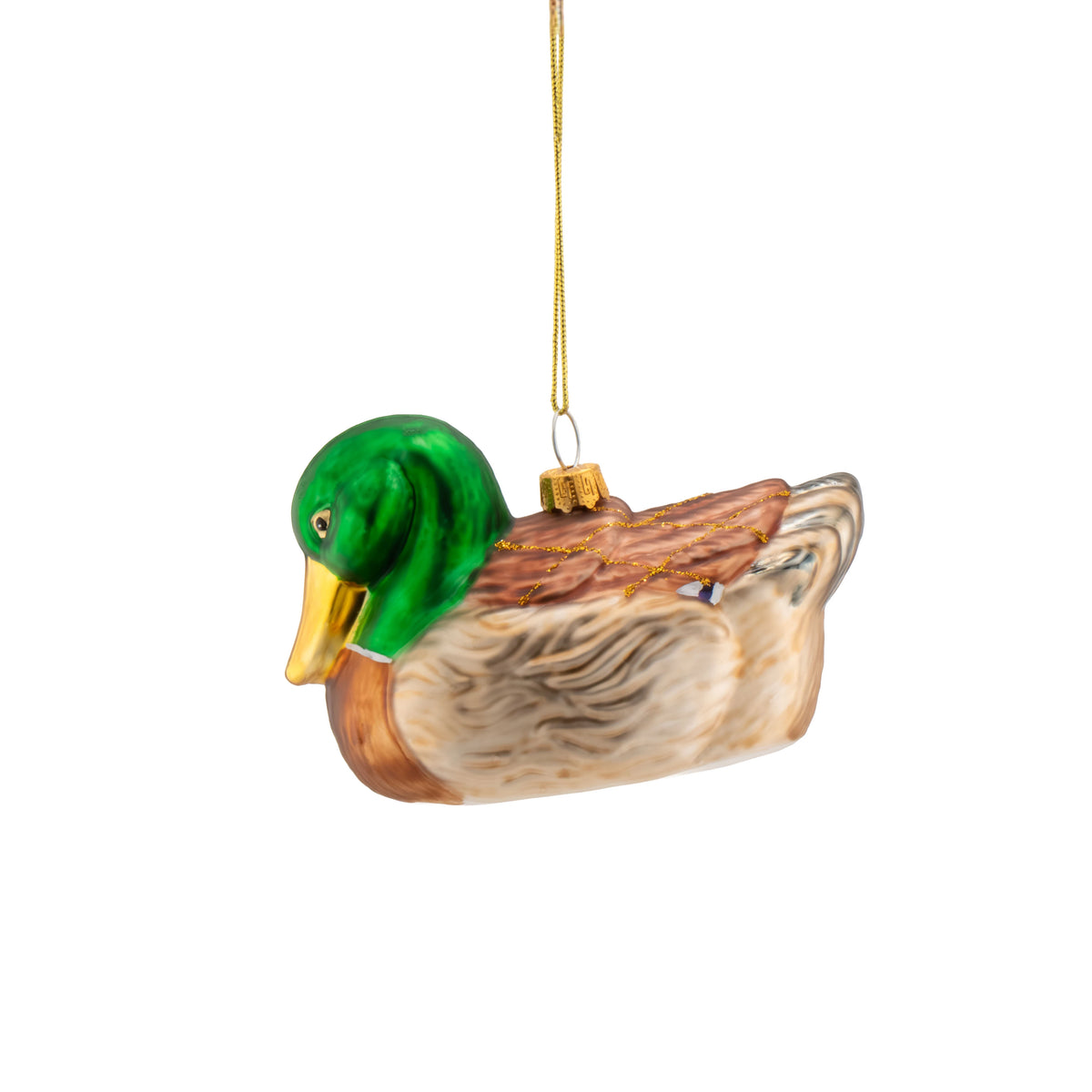 Sass & Belle Mallard Duck 3D Glass Christmas Bauble
