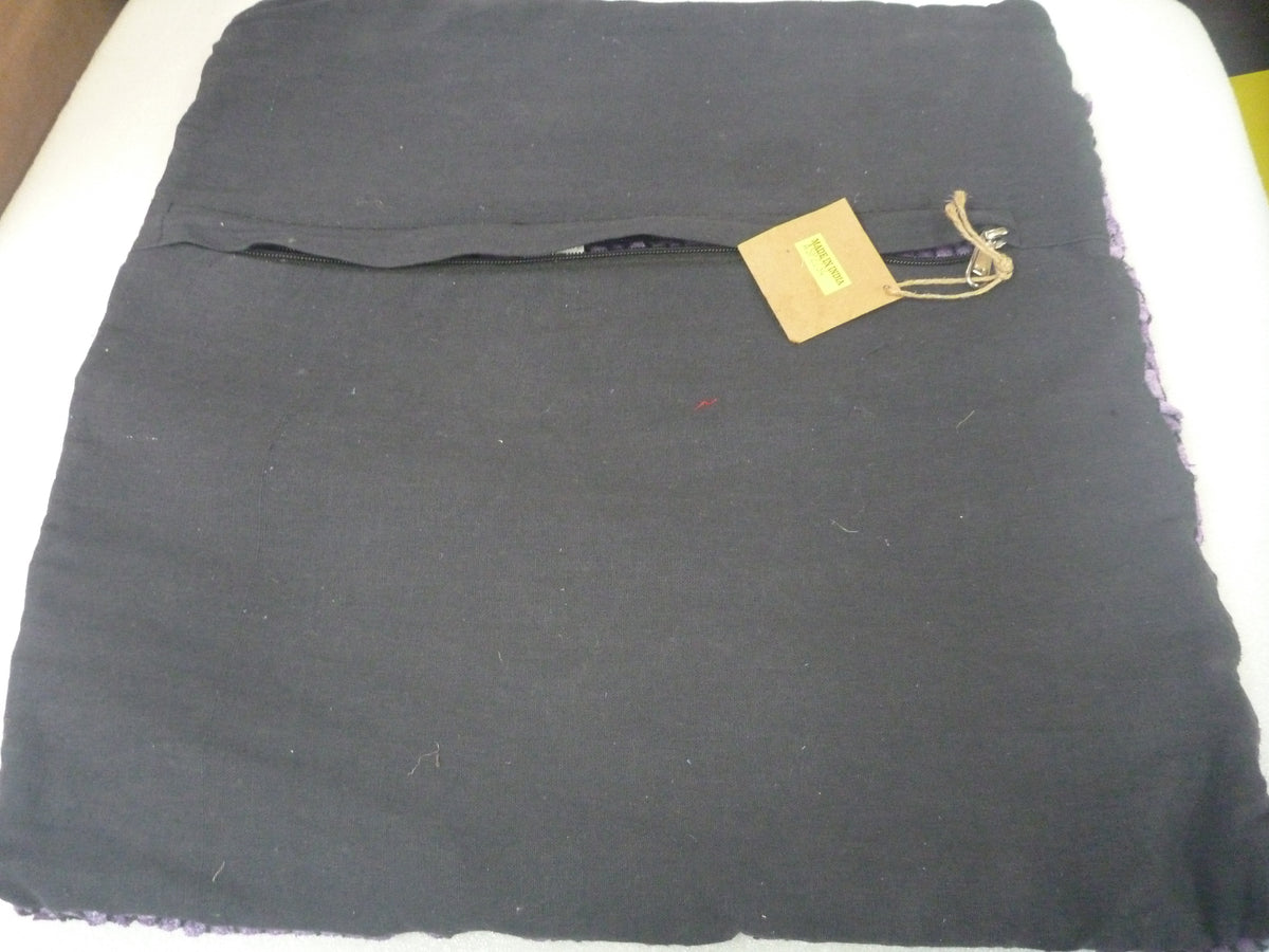 Shared Earth Purple Recycled Leather Cushion Cover 40 x 40cm