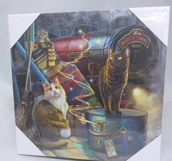 Lisa Parker Witchwood Express Cat LED Light Up Canvas Plaque Wall Art 30 x 30cm