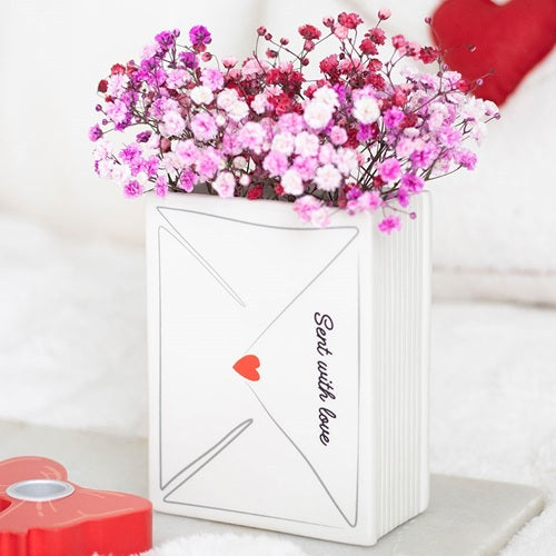 Something Different Book Club Sent With Love Love Letter Ceramic Book Shaped Flower Vase