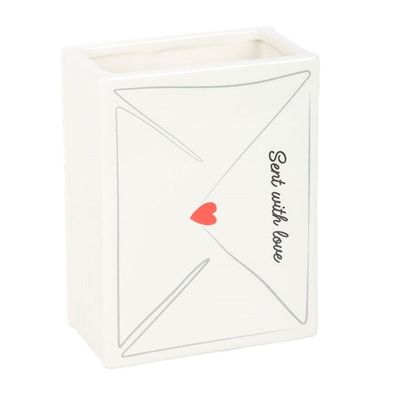 Something Different Book Club Sent With Love Love Letter Ceramic Book Shaped Flower Vase