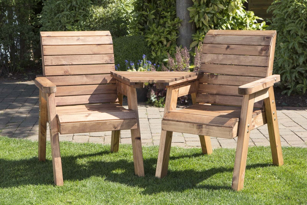Handcrafted 2-Seater Garden Love Seat | Wooden Patio Bench, Made in UK