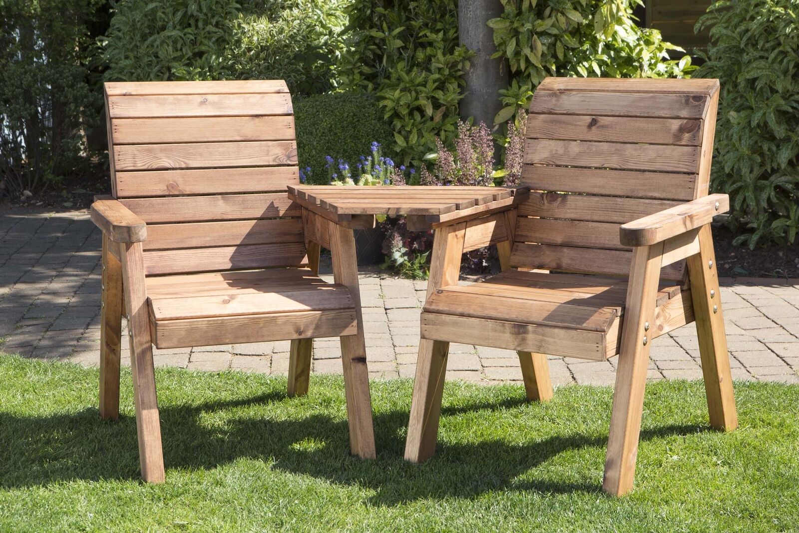 Handcrafted 2-Seater Garden Love Seat | Wooden Patio Bench, Made in UK