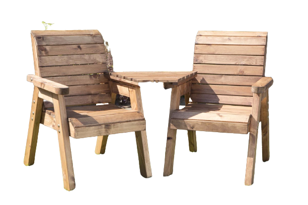 Handcrafted 2-Seater Garden Love Seat | Wooden Patio Bench, Made in UK