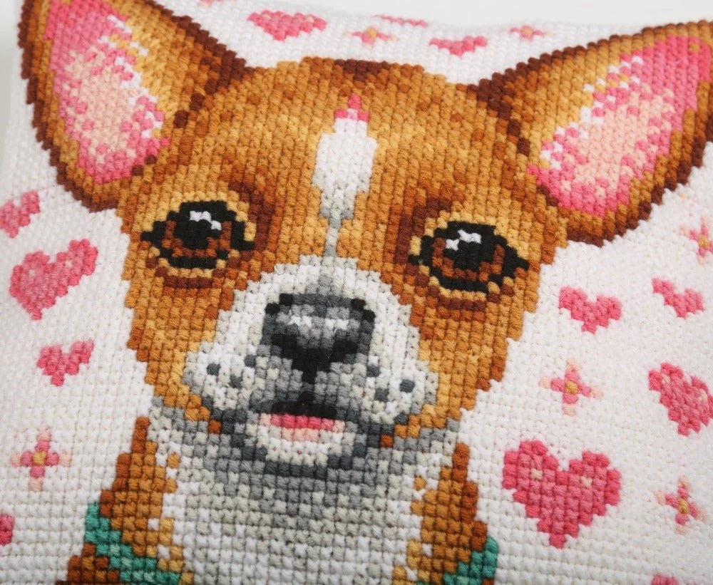 Craft Buddy Madly in Love Dog Cross Stitch Cushion Kit