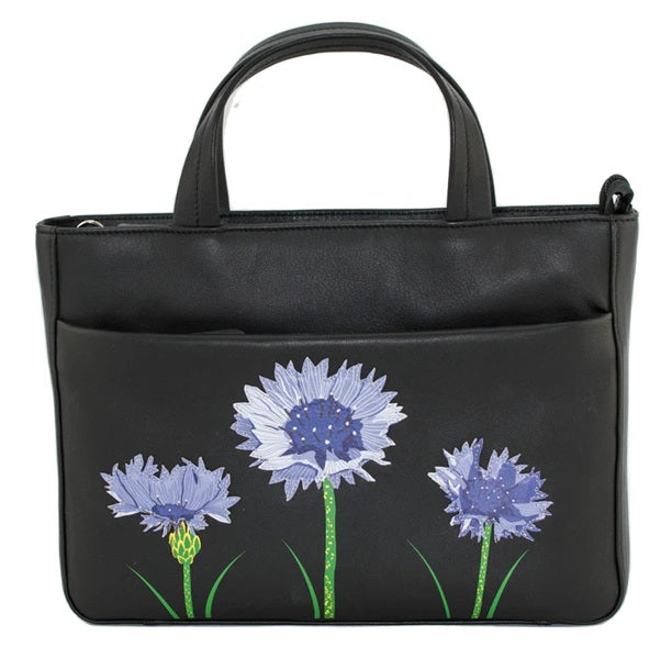 Mala Leather Multiway Grab Bag Amana Cornflower Black with Dust Bag