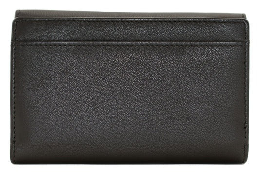 Mala Leather Tri Fold Purse Amana Cornflower Black with Dust Bag