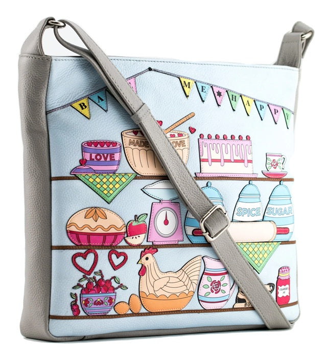 Mala Leather Bake Me Happy Large Cross Body Shoulder Handbag with Dust Bag