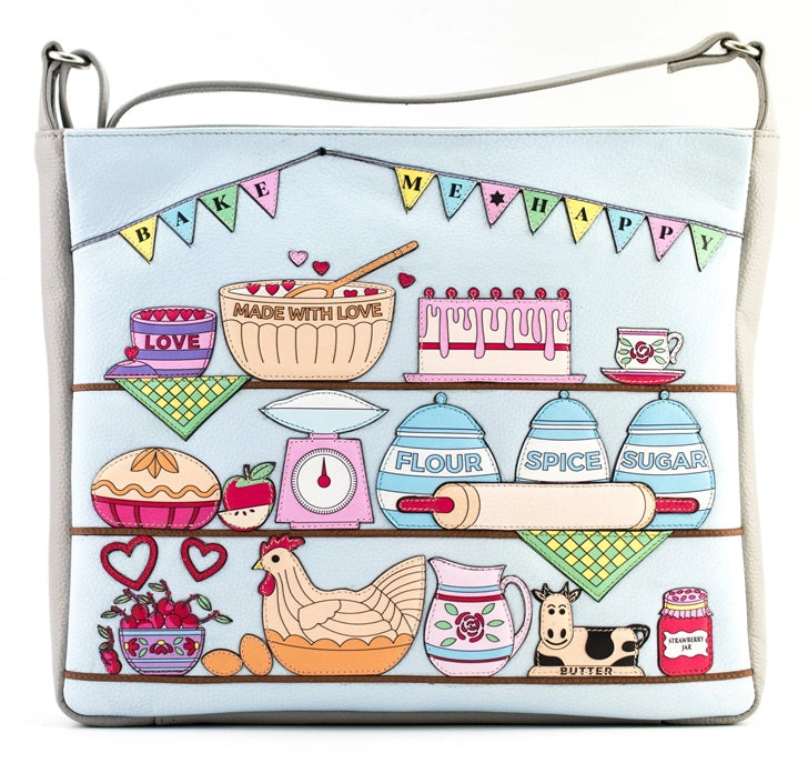 Mala Leather Bake Me Happy Large Cross Body Shoulder Handbag with Dust Bag