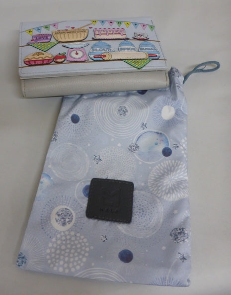 Mala Leather Bake Me Happy Large Tri-Fold Purse with Dust Bag