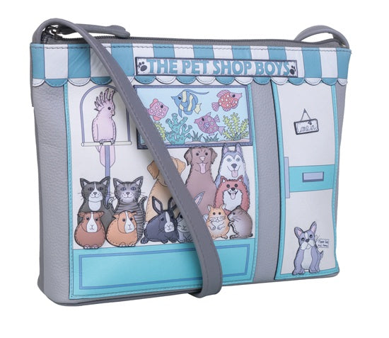 Mala Leather Midi Crossbody Bag Beau's Pet Shop Pals with Dust Bag