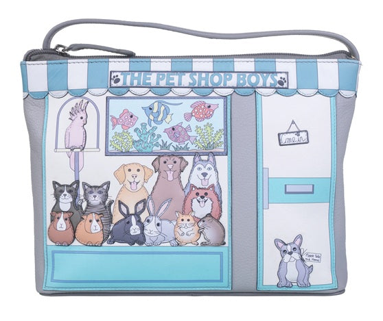 Mala Leather Midi Crossbody Bag Beau's Pet Shop Pals with Dust Bag