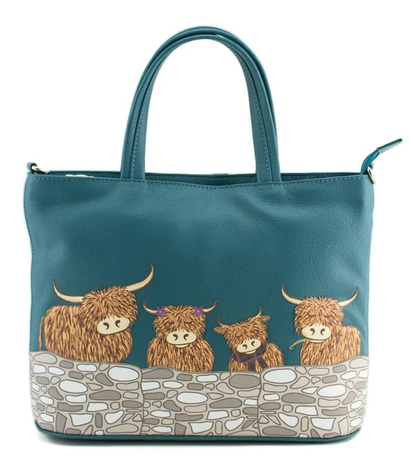 Mala Leather Bella Family Teal Multiway Grab & Shoulder Bag