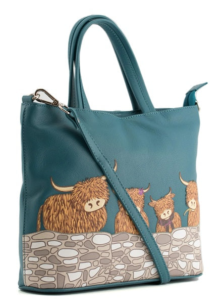 Mala Leather Bella Family Teal Multiway Grab & Shoulder Bag