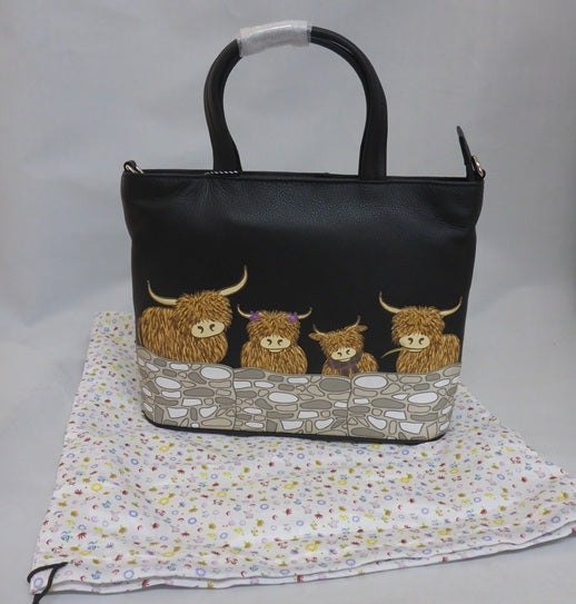 Mala Leather Bella Family Black Multiway Grab & Shoulder Bag