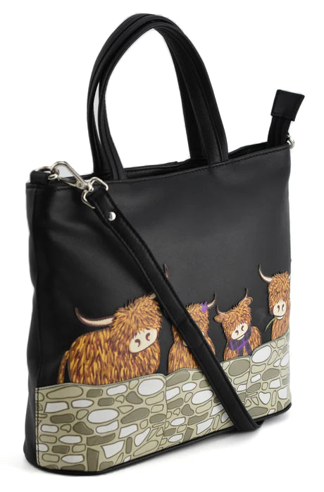 Mala Leather Bella Family Black Multiway Grab & Shoulder Bag