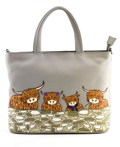 Mala Leather Bella Family Grey Multiway Grab & Shoulder Bag