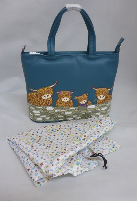 Mala Leather Bella Family Teal Multiway Grab & Shoulder Bag
