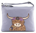 Mala Leather Bella Highland Cow Lilac Midi Crossbody Bag