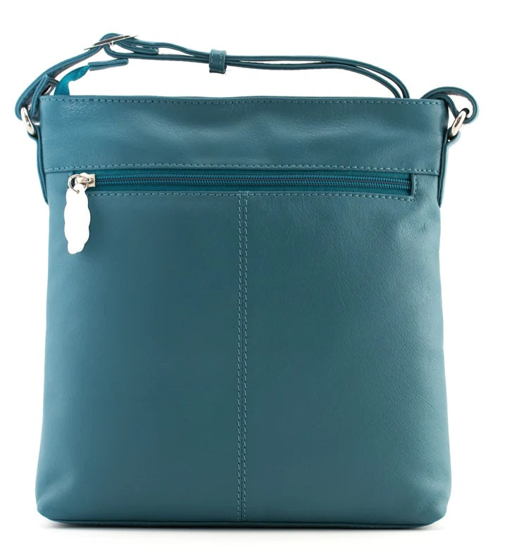 Mala Leather Bella's Head Cross Body Handbag + Dust Bag - Teal
