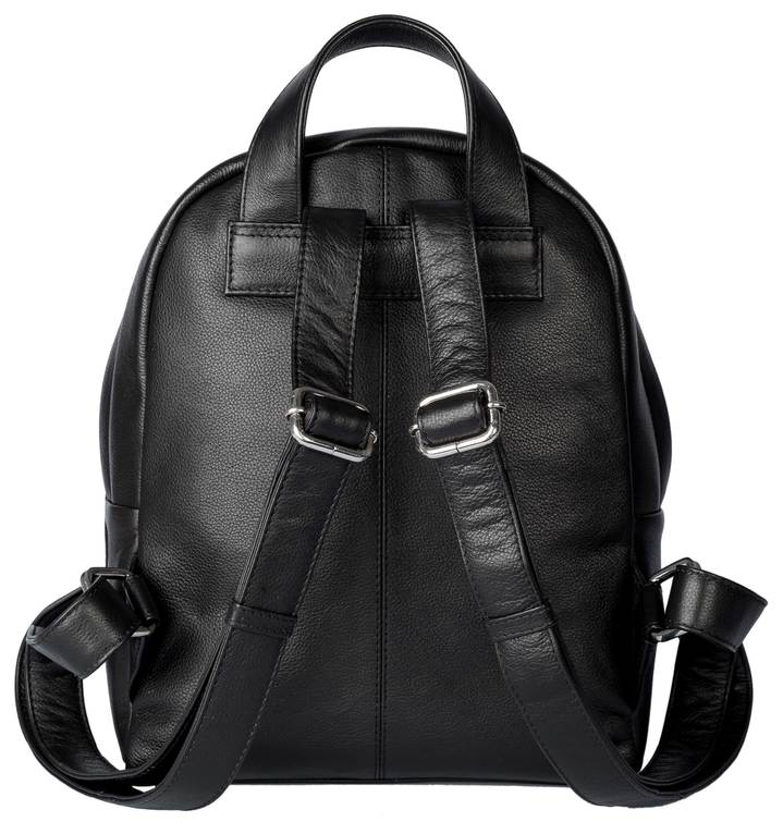 Mala Leather Bella Highland Cow Leather Backpack in Black