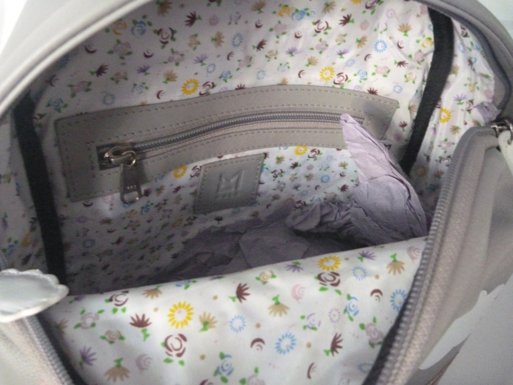 Mala Leather Bella Highland Cow Leather Backpack in Grey
