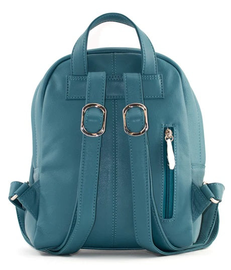 Mala Leather Bella Highland Cow Leather Backpack in Teal