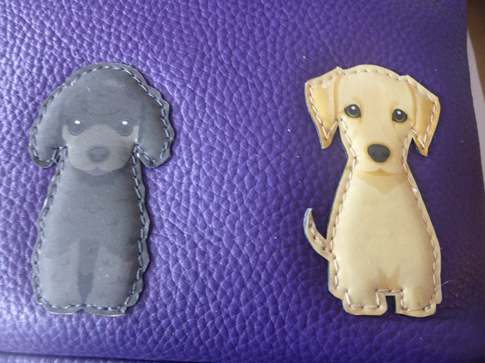 Mala Leather Best Friends Dogs Purple Midi Crossbody Bag